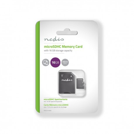 Memoria Micro SD Nedis 16Gb + adattatore